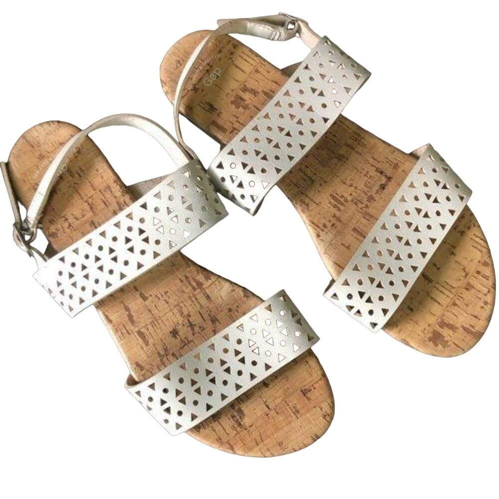GAP Womens Ankle Strap White Sandals Size 8